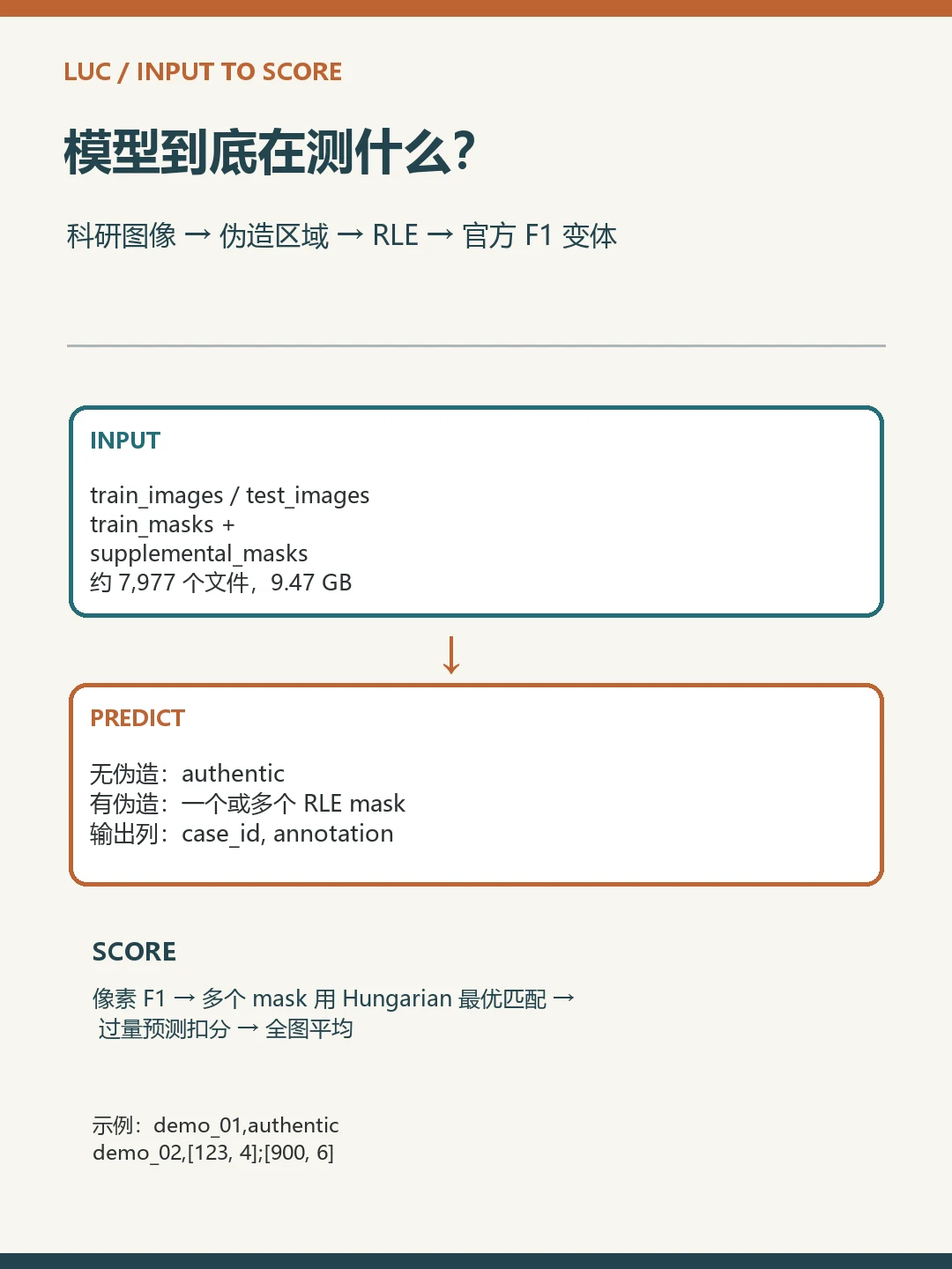 输入、输出与 RecodAI F1 评测流程